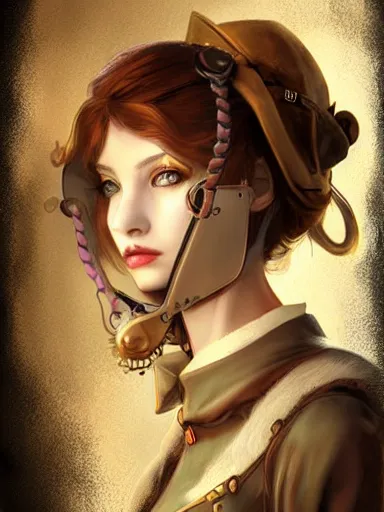 Prompt: steampunk girl, portrait, digital painting, elegant, beautiful, highly detailed, artstation, concept art