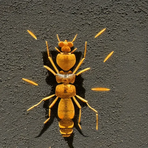 Prompt: a holy symbol made of crawling bugs and insects, on a dirty wall, illuminated by a flashlight