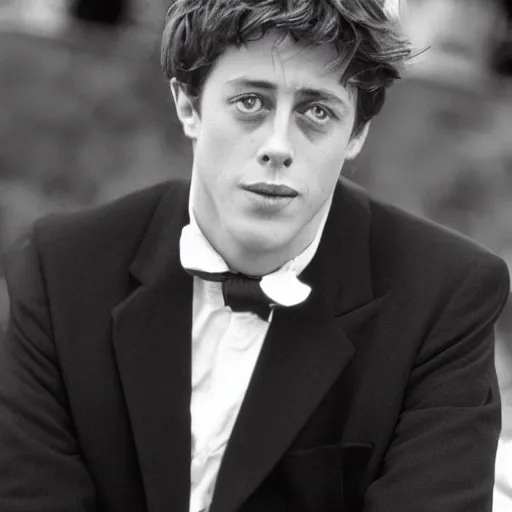 Prompt: young hugh grant looking charming as usual