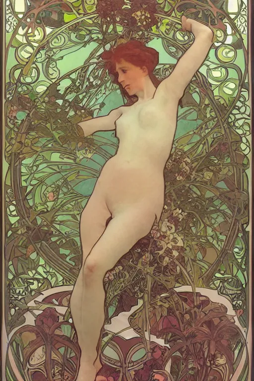 Image similar to summer swimming party, body horror, composition by alphonse mucha, octane render