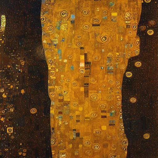 Prompt: flock of golden eagles being born and coming out of the sun, space, dramatic, fantasy,Gustav Klimt, CGI