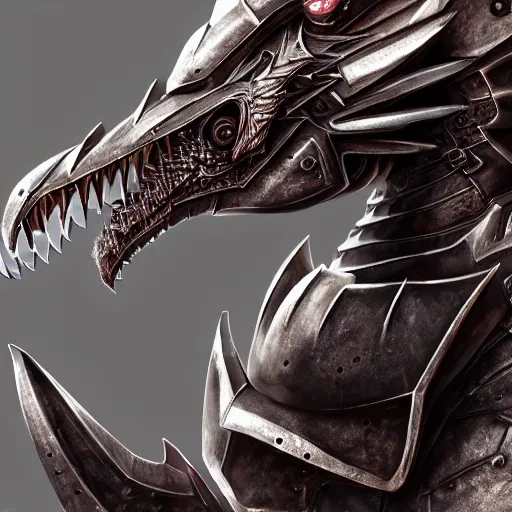 Image similar to stunning close shot of a beautiful female knight, but as an anthropomorphic female dragon, well designed cute elegant female robot dragon head with slick LED eyes, long oily tongue, and sharp maw, well armored, sharp claws, HD octane render, fantasy, Artstation, Deviantart, Furaffinity