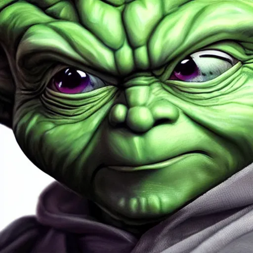 Image similar to ultra realistic portrait painting of yoda as piccolo, art by akira toriyama, 4 k, dragon ball artstyle, cel shaded, highly detailed, epic lighting