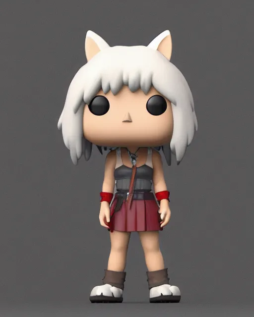 Prompt: full body 3d render of princess mononoke as a funko pop, studio lighting, white background, blender, trending on artstation, 8k, highly detailed