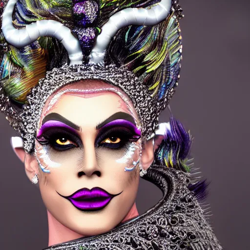 Image similar to the drag queen, 4 k, intricate detailed, jaw dropping, gorgeous, surreal, octane render