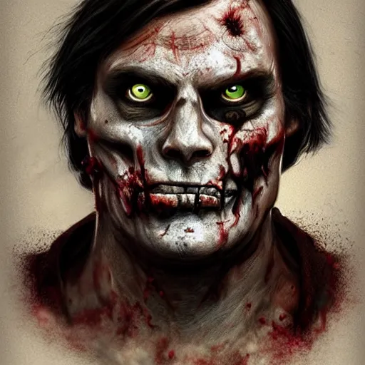 Image similar to bolsonaro as a zombie, 7 days to die zombie, fine art, award winning, intricate, elegant, sharp focus, cinematic lighting, digital painting, 8 k concept art, art by z. w. gu, art by brom, art by michael hussar, 8 k