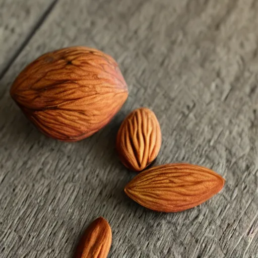 Prompt: talking almond, humanoid almond that is talking, almond that has a face and it is talking