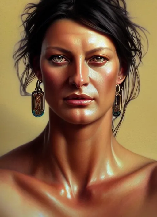 Prompt: portrait of cindy landolt, hyperrealistic face, jewelry, greek, intricate, headshot, highly detailed, digital painting, artstation, concept art, sharp focus, cinematic lighting, illustration, art by artgerm and greg rutkowski, alphonse mucha, cgsociety