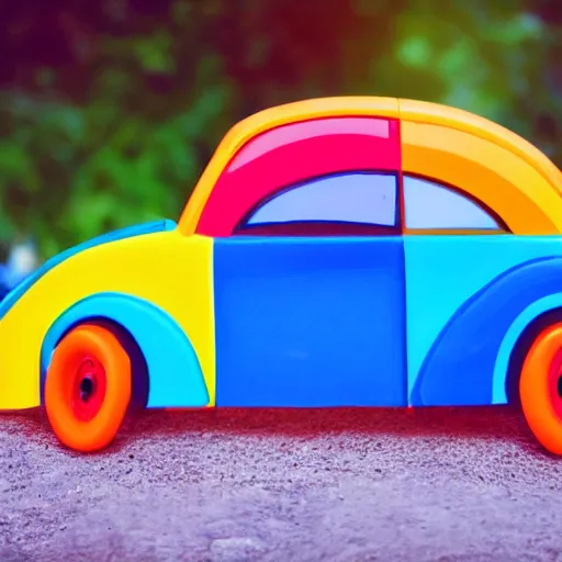 Image similar to a rainbow car