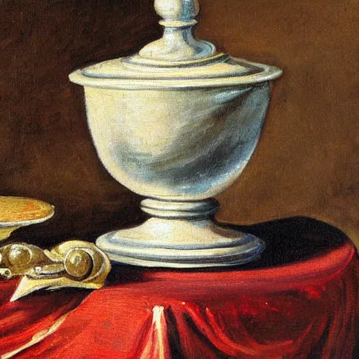 Prompt: pepper shaker on a french royal table, detailed painting