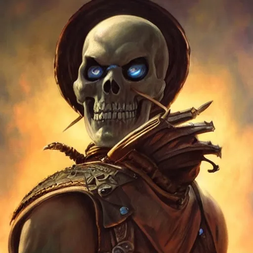 Prompt: ultra realistic portrait painting of skeletor as geralt of rivia, art by frank frazetta, 4 k, ultra realistic, highly detailed, epic lighting