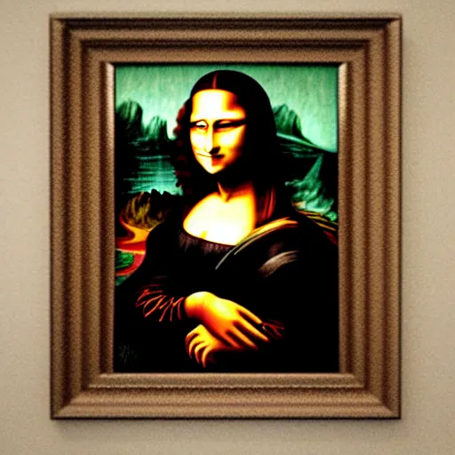 Prompt: mona lisa in style of cyber punk