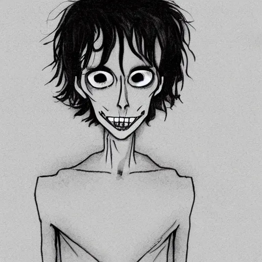 Image similar to young man portrait, black hair, skinny, corpse bride art style