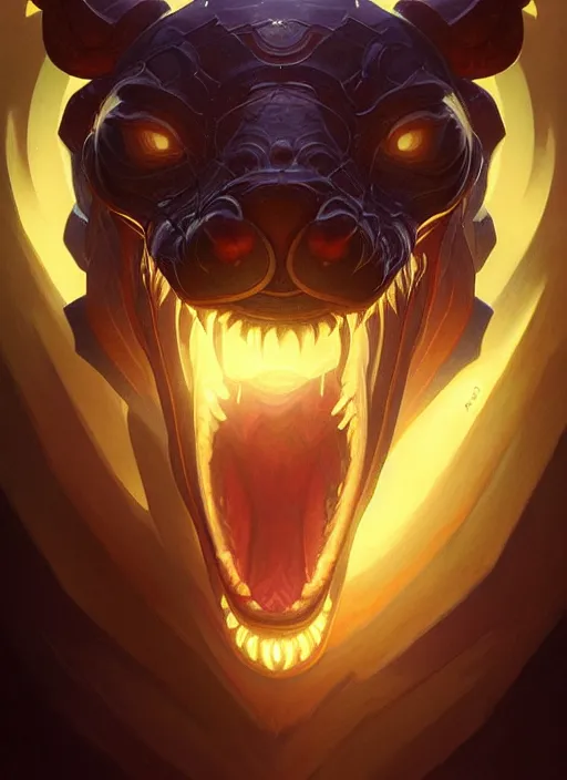 Image similar to symmetry!! portrait of renekton, league of legends, glowing lights!! intricate, elegant, highly detailed, digital painting, artstation, concept art, smooth, sharp focus, illustration, art by artgerm and greg rutkowski and alphonse mucha