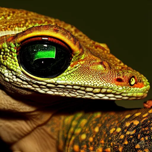 Image similar to a gecko looking into the camera, photorealistic, artstation, cinematic lighting 4k