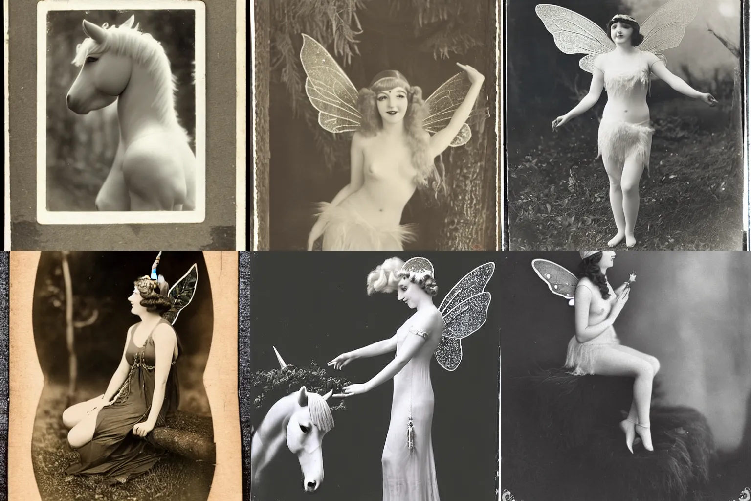 Prompt: 20s photograph of fairy on a unicorn