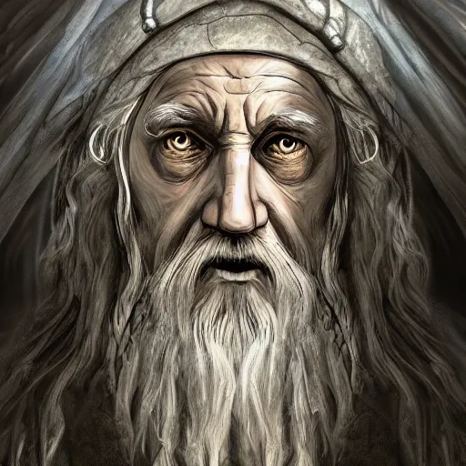 Image similar to detailed digital art of gandalf the grey in the mines of moria
