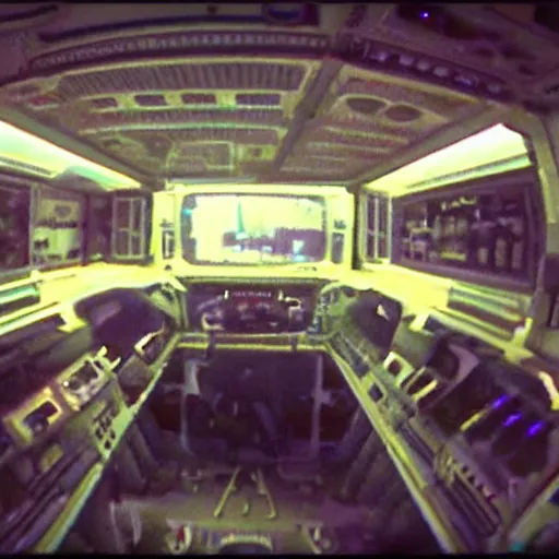 Image similar to handheld cam footage of the inside of the mothership, abduction