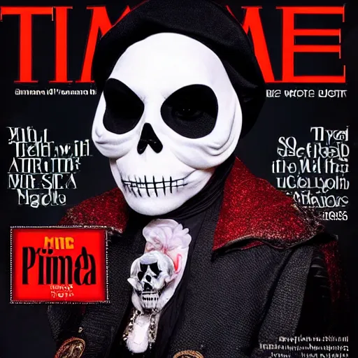 Prompt: a studio photograph for the cover of time magazine about sixth papa emeritus of band ghost