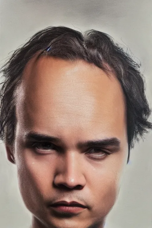 Prompt: Frank Dillane as Puck, full body, normal size forehead, oil on canvas, intricate, portrait, 8k highly professionally detailed, HDR, CGsociety