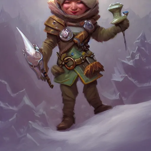 Image similar to anthropomorphic refrigerator [ thing ], cold, ice, tiny, small, short, armor, cute and adorable, pretty, beautiful, dnd character art portrait, matte fantasy painting, deviantart artstation, by jason felix by steve argyle by tyler jacobson by peter mohrbacher, cinema