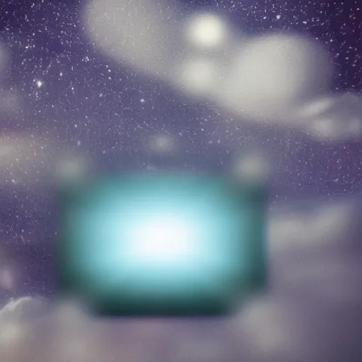 Image similar to tic tac shaped ufo, cinema scene. ethereal glow, dissipated clouds over forest