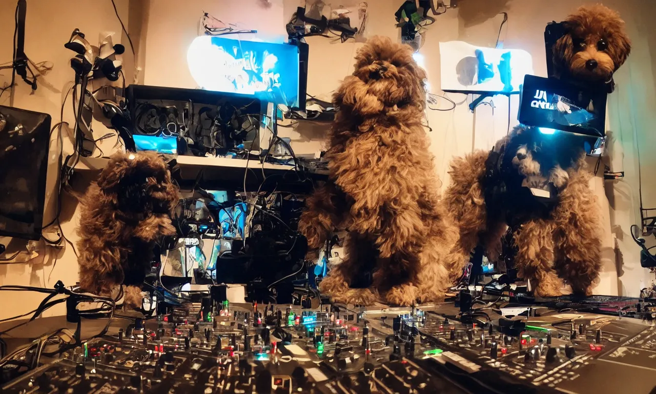 Prompt: dj cavoodle in da house 8 k /