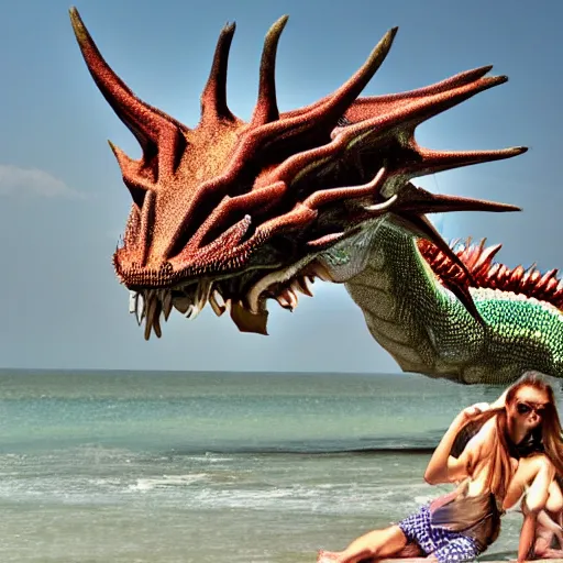 Image similar to <photo quality=hd+ mode='attention grabbing'>an huge dragon</photo>