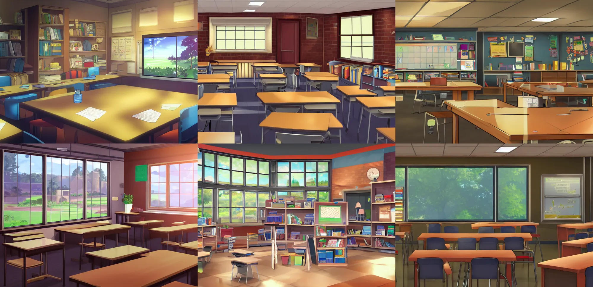 Classroom sunlight anime visual novel game. Generate Ai 27736758 Stock  Photo at Vecteezy