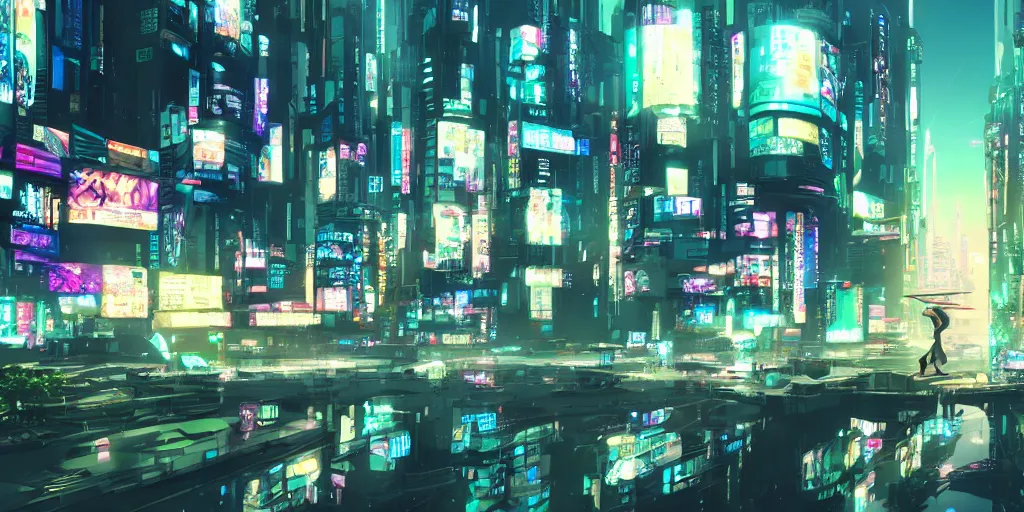 Image similar to Beautiful anime cyberpunk city