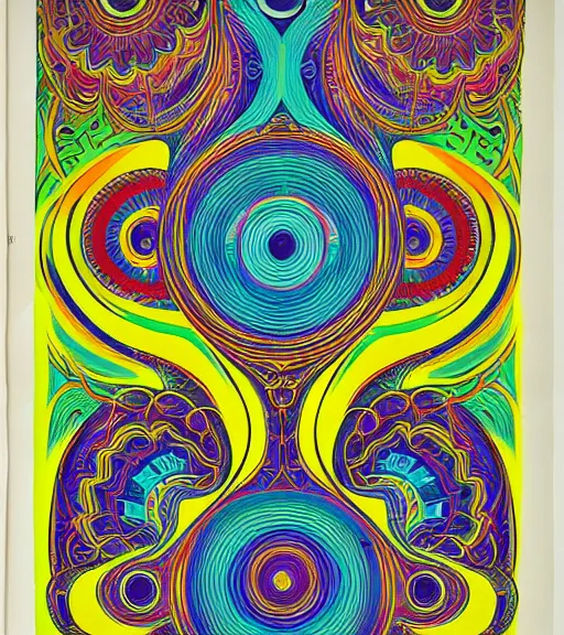 Image similar to art of a psychedelic 1970s poster, symmetrical, highly detailed, concept art,