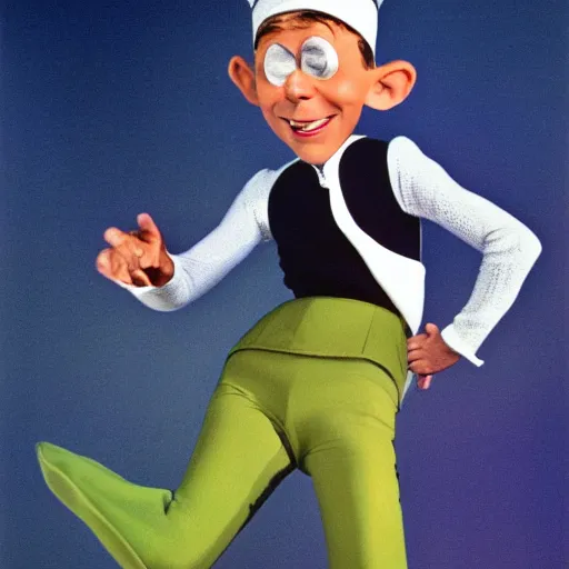 Image similar to george jetson as a real person photo by annie leibovitz