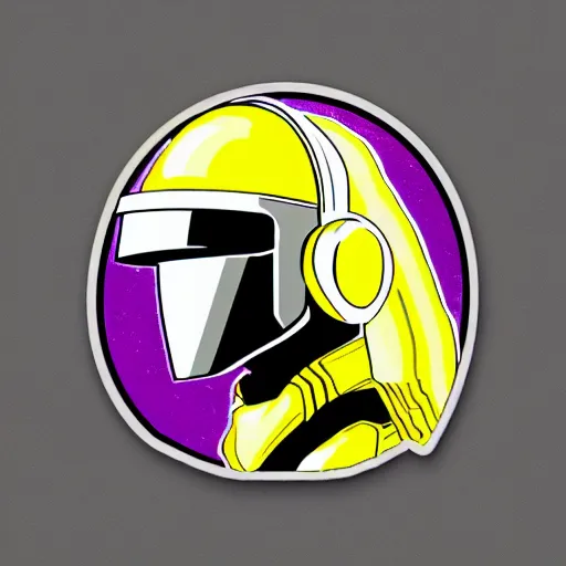 Prompt: daft punk, sticker illustration