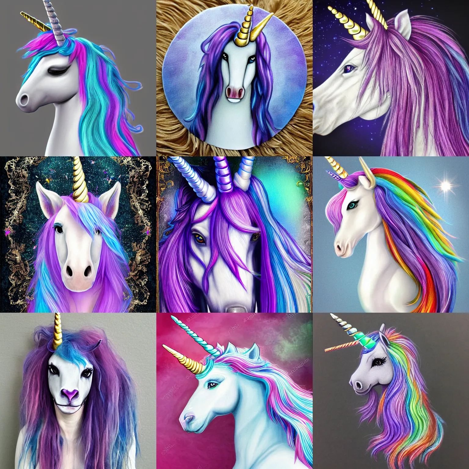 Prompt: highly detailed realistic mystic unicorn