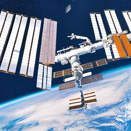 Prompt: illustration of the international space station