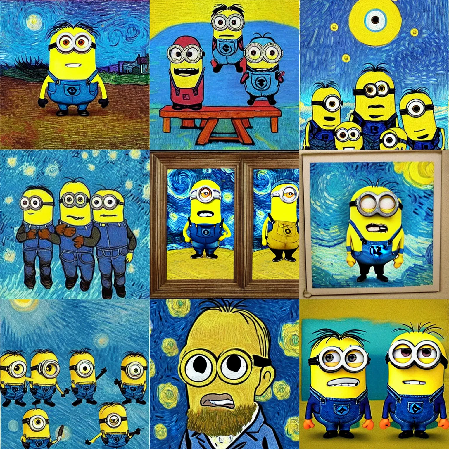 Prompt: minions in the style of van gogh