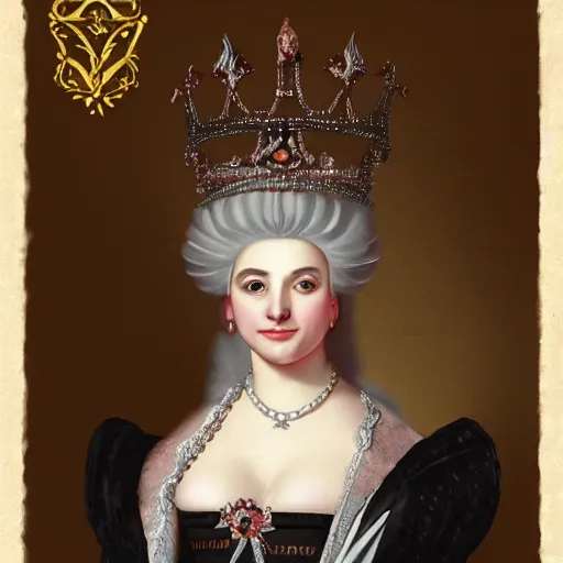 Image similar to a feminine 1 7 0 0 s portrait of kim petras as a french queen, artstation, fineartamerica