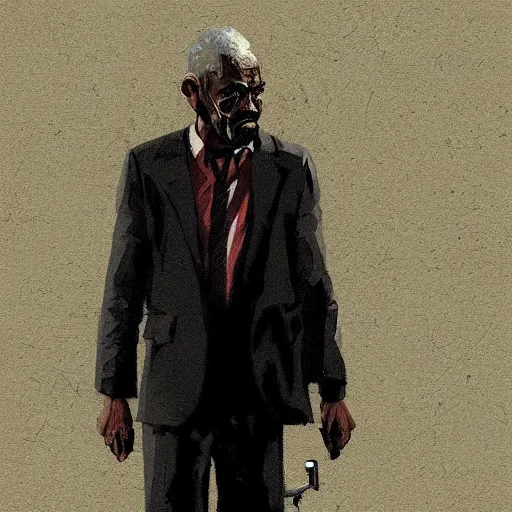 Prompt: old black man, flat background, greg rutkowski gta san andreas art