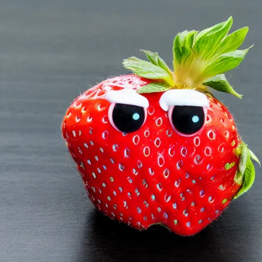 Image similar to strawberry creature with multiple eyes