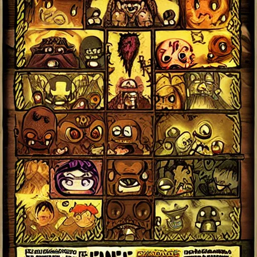 Prompt: The Binding of Isaac: Fiend Folio mod poster