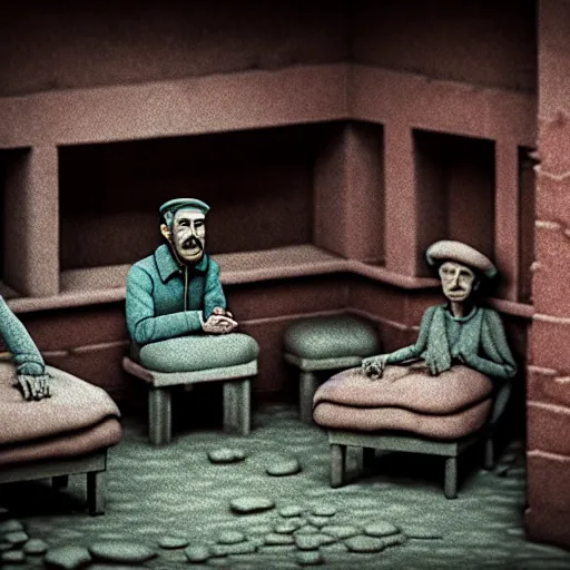 Prompt: life in the soviet gulag claymation by jan svankmejer, hyperrealistic, aesthetic, masterpiece