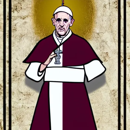 Prompt: pope ninja