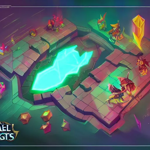 Prompt: Concept art of the new League of Legends Champion on Summoner's Rift, Isometric, Digital Painting, Bright Colors, Trending on Artstation, Character Reference Sheet