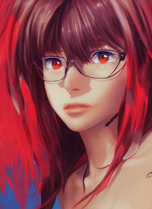 Prompt: asuka evangelion, portrait bikini shinkai makoto studio ghibli studio key hideaki anno sakimichan stanley artgerm lau rossdraws james jean marc simonetti elegant highly detailed digital painting artstation pixiv