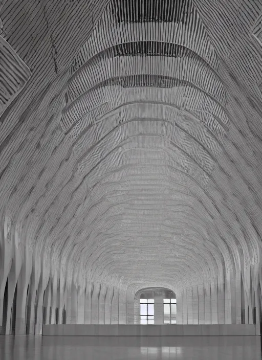 Prompt: white marble interior photograph, architecture carved, shiny, volumetric light, beautiful, smooth, expansive, by louis kahn and moshe safdie