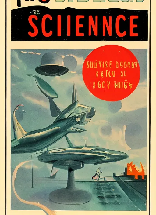 Prompt: 1950s science fiction book cover illustration