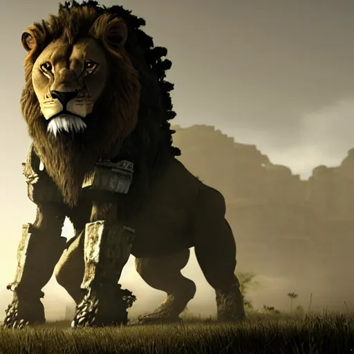 Image similar to lion by shadow of the colossus