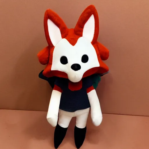 Image similar to cute fumo plush of a foxboy builder, dramatic, three point lighting