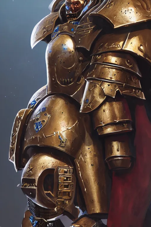 Image similar to armor portrait heros warhammer 4 0 k horus heresy fanart - the primarchs emperor by johannes helgeson animated with vfx concept artist & illustrator global illumination ray tracing hdr fanart arstation zbrush central hardmesh 8 k octane renderer comics stylized