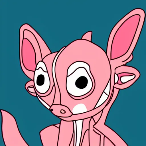 Image similar to A cute vector art of a cute pink Kobold